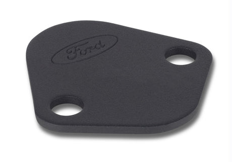 Universal Fuel Pump Block Off Plate - Black Crinkle Finish w/Ford Oval - View 8 | Dirty Garage