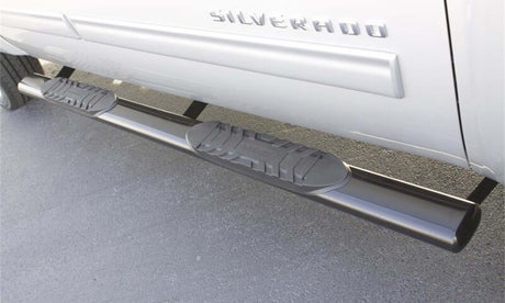 Lund 2019 Chevrolet Silverado 1500 Crew Cab 5in Oval Straight SS Nerf Bars - Polished - View 3 | Dirty Garage