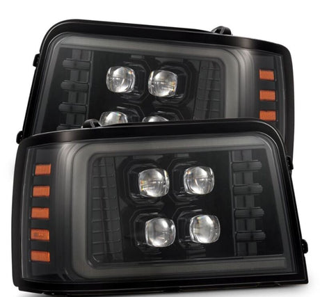 1992-1996 Super Duty Bronco Nova-Series LED Projector Alpha-Black Headlight Active Light SS & Switchback DRL | Dirty Garage