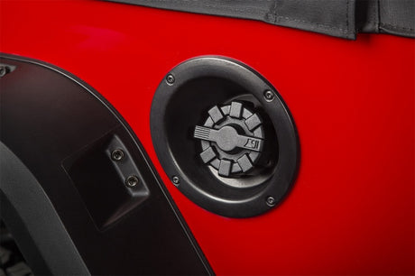 Rugged Ridge 01-19 Jeep Wrangler TJ/LJ/JK/JL Black Elite Aluminum Fuel Cap - View 4 | Dirty Garage