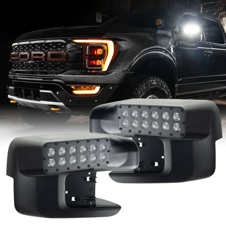 2021-2025 F-150 LED Off-Road Side Mirror Ditch Lights White LED - View 4 | Dirty Garage