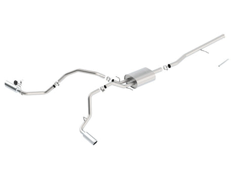 Borla 14 Silv/Sierra C/B Exhaust ATAK 1500 5.3L V8 AT/MT 2&4WD Ext Cab Split Side Exit - View 4 | Dirty Garage