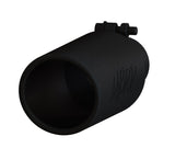 Universal 4" OD Angled Rolled End Tip 2.5" Inlet 12" Length Black - View 3 | Dirty Garage
