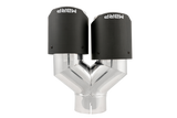 Universal 3" ID Dual 4" OD Staggered Dual Wall Carbon Fiber Exhaust Tip - View 5 | Dirty Garage