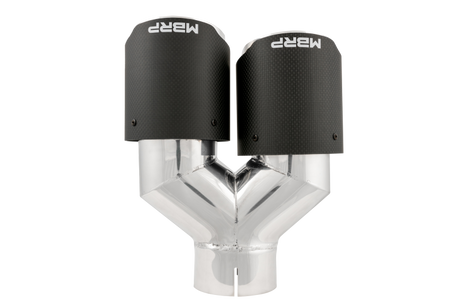Universal 3" ID Dual 4" OD Staggered Dual Wall Carbon Fiber Exhaust Tip - View 5 | Dirty Garage