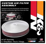 Universal 14in Red Custom Air Cleaner Assembly - 5.125in ID x 14in OD x 2.75in H x 1.25in Drop Base - View 13 | Dirty Garage
