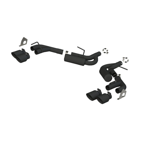 2016-2019 Camaro 2.5" BLK NPP Dual Axle Back Exhaust 4" Quad Dual Wall Tips - View 4 | Dirty Garage