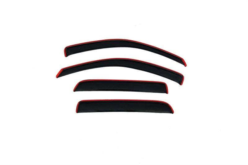 2005-2011 Dakota Quad Cab Front & Rear Window Deflectors 4-Piece Smoke - View 2 | Dirty Garage