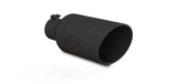 Universal Exhaust Tip 7" OD Rolled End 4" Inlet 18" Length Black - View 4 | Dirty Garage