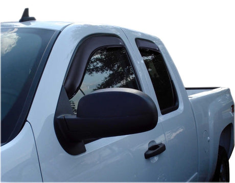 2007-2013 GM 1500 Ext Cab Smoke Ventvisor Front Rear Window Deflectors 4-Piece - View 7 | Dirty Garage