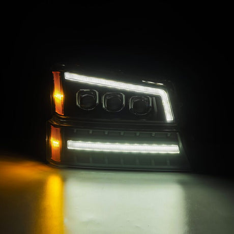 2003-2006 GM Truck Avalanche Black Nova-Series LED Projector Headlights - View 7 | Dirty Garage