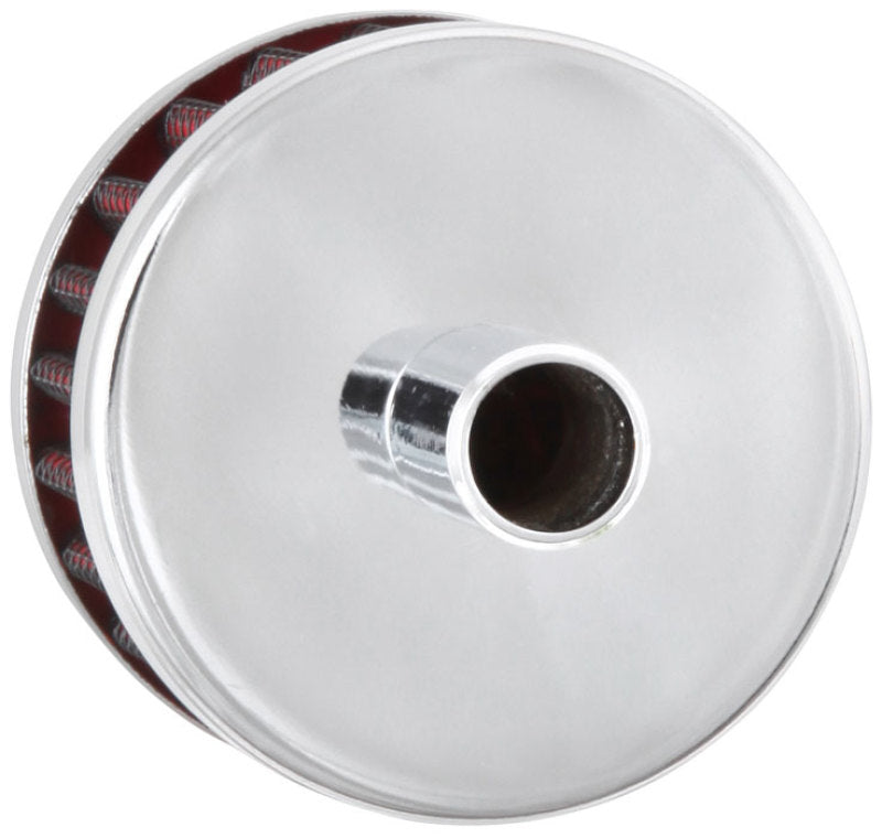 Universal Steel Base Chrome Top Crankcase Vent Filter 1/2in. Vent/2in. OD/1-1/2in. Height - View 5 | Dirty Garage