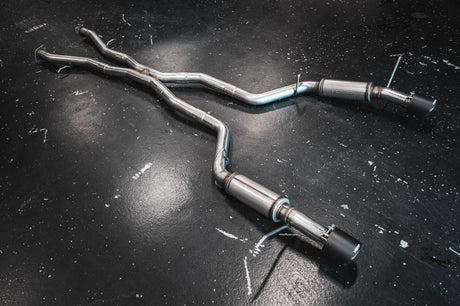 2018-2023 Durango SRT 6.4L Armor Lite AL Steel 3" Cat Back Exhaust Dual Rear Exit SS Tips - View 5 | Dirty Garage