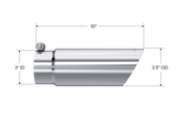 Universal 3" OD Dual Wall Angled End Tip 12" Length - View 5 | Dirty Garage