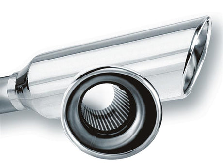 Borla 2.25in Inlet 4in Round Rolled Angle Cut Resonated x 13in Long Exhaust Tip - View 3 | Dirty Garage