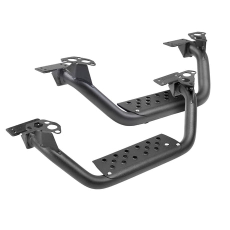 Go Rhino Dominator Extreme D6 SideSteps - Tex Blk - 4in Drop Down Steps - View 2 | Dirty Garage
