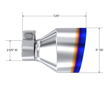 MBRP T304 SS Burnt End Tip 2.125inID, 5inOD Out, 7.25in Length, Pair 17-25 BRZ / GR86 - View 2 | Dirty Garage