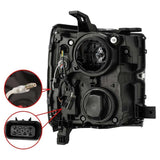 2015-2019 GM HD Pro-Series Projector Black Headlights Sequential Signal DRL - View 5 | Dirty Garage