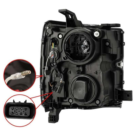 2015-2019 GM HD Pro-Series Chrome Headlight Sequential Signal DRL - View 5 | Dirty Garage