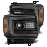2014-2018 GM HD Luxx-Series LED Projector Alpha-Black Headlights Active Light Sequential Signal DRL | Dirty Garage