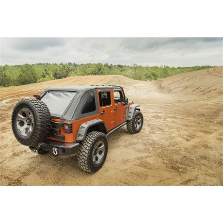 Rugged Ridge Bowless Soft Top Black Diamond 4-Door 07-18 Jeep Wrangler JK - View 6 | Dirty Garage