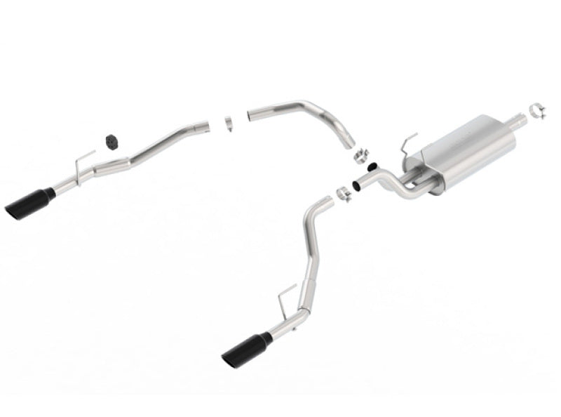 Borla 09-17 Ram 1500 5.7L V8 5in Single Tip Black Chrome Cat-Back Touring Exhaust Through Bumper - View 5 | Dirty Garage