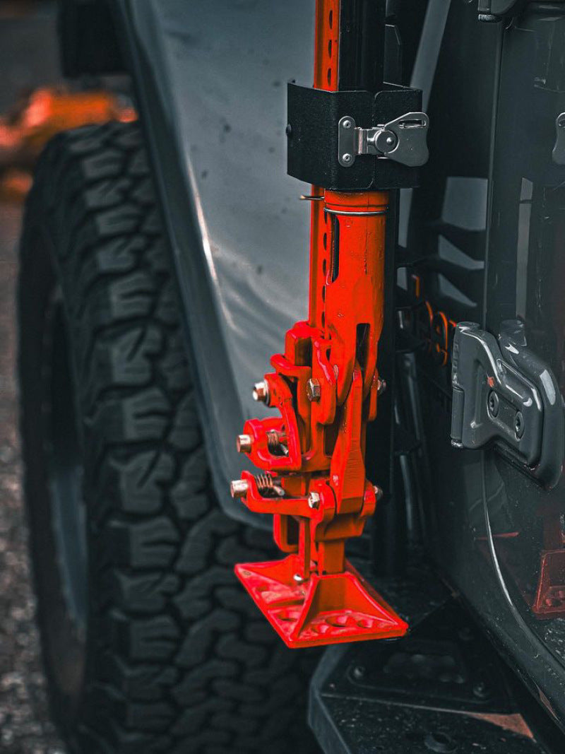 Go Rhino 18-24 Jeep Wrangler JL/JLU/JT Front Fender Jack Mount for Hi-Lift Jack - Tex. Blk - View 16 | Dirty Garage