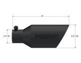 Universal Dual Wall Angle Rolled End Tip 4".5" OD 2.5" Inlet 11" Length Black - View 3 | Dirty Garage