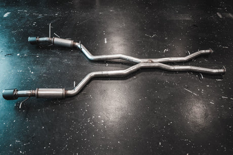 2018-2023 Durango SRT 6.4L Armor Pro T304 SS 3" Cat Back Exhaust Dual Rear Exit with CF Tips - View 6 | Dirty Garage