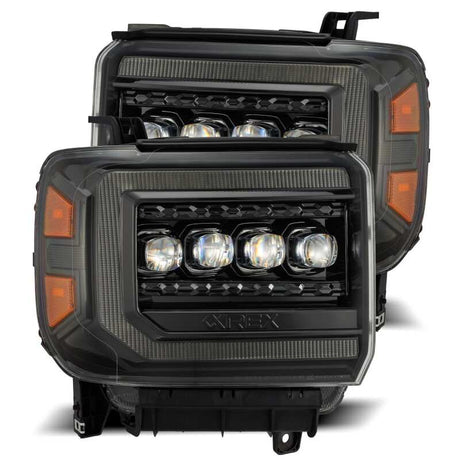 2014-2018 GM HD Nova-Series LED Projector Alpha-Black Headlights Active Light Sequential Signal DRL | Dirty Garage