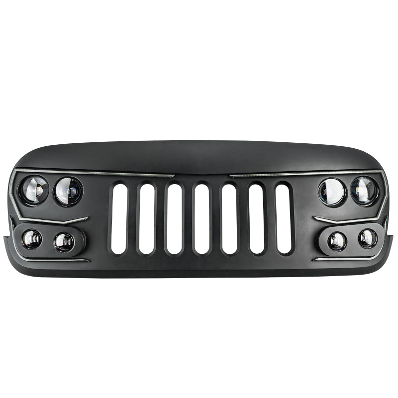 2007-2018 JK Wrangler VECTOR Series Full LED Grille - View 4 | Dirty Garage