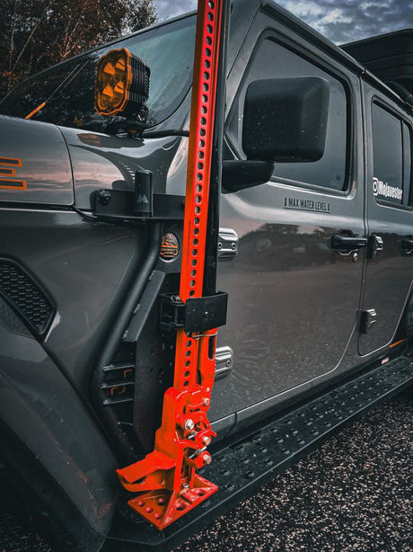 Go Rhino 18-24 Jeep Wrangler JL/JLU/JT Front Fender Jack Mount for Hi-Lift Jack - Tex. Blk - View 8 | Dirty Garage