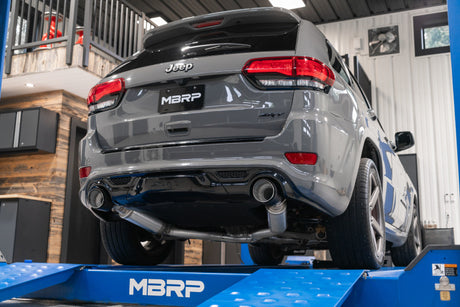 2012- Jeep Grand Cherokee SRT 6.4L 3" Dual Rear Exit T304SS Catback Exhaust CF Tips - View 3 | Dirty Garage