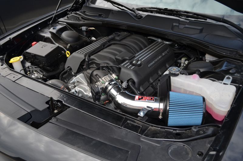 2011-2021 Challenger SRT-8 6.4L Wrinkle Black Power-Flow Short Ram Intake - View 5 | Dirty Garage
