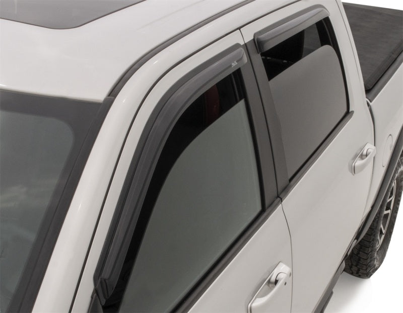 AVS 09-18 Dodge RAM 1500 Crew Cab Ventvisor Outside Mount Window Deflectors 4pc - Smoke - View 6 | Dirty Garage
