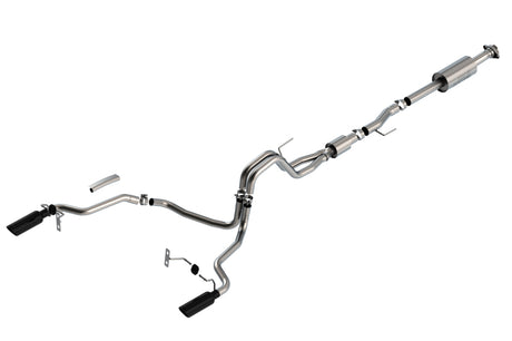 Borla F-150 2021 5.0L 4dr CC SB EC STB Lariat/KR/Pltnm/LTD 3/2.25 SRE Cat-Back S-Type Black CHR Tips | Dirty Garage