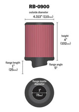Universal Rubber Filter 3 inch 5 Degree FLG 4 1/2 inch OD 4 inch Height - View 6 | Dirty Garage