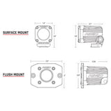 Universal Ignite Surface Mount Flood Beam Pod w/ Go-Pro Style Mounting - View 2 | Dirty Garage