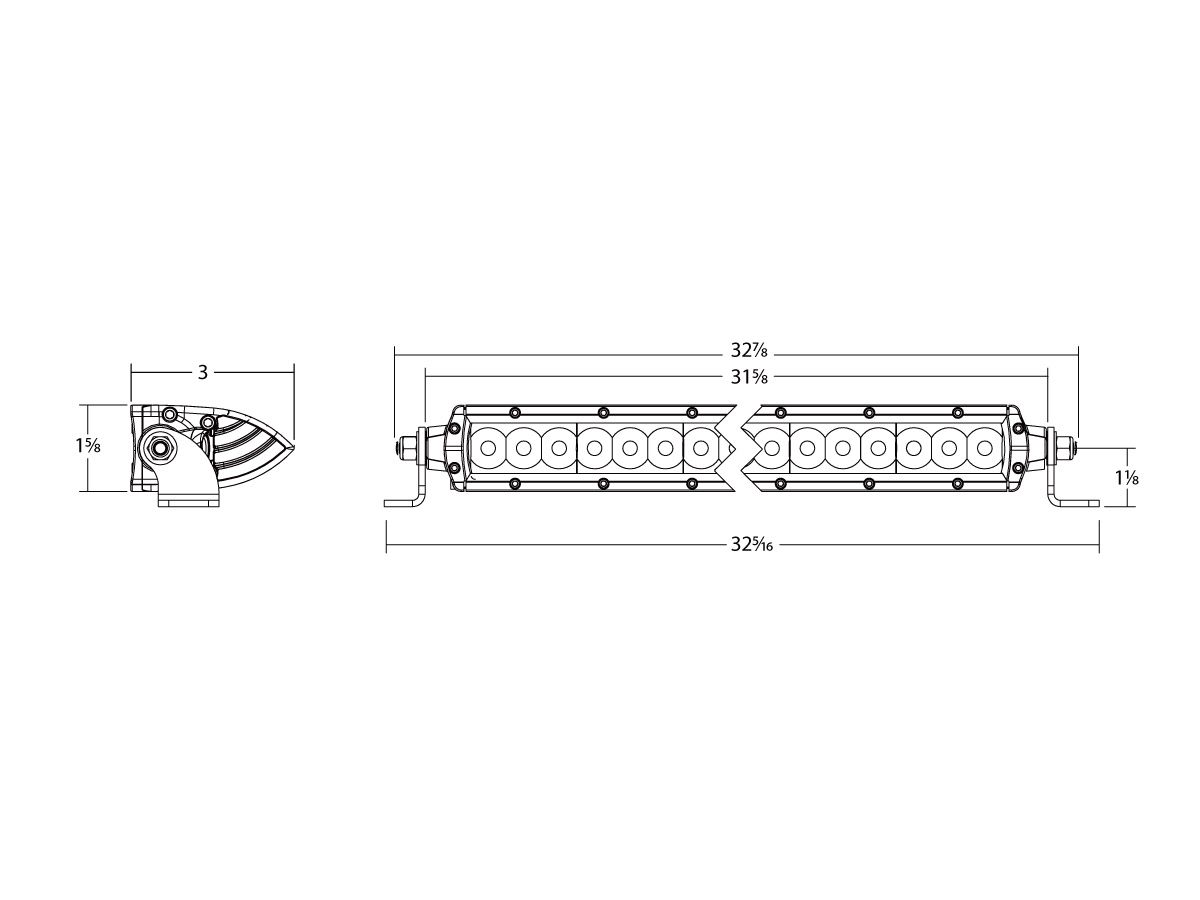 Universal 30" SR-Series Amber Pro Lens Spot Beam Light Bar - View 3 | Dirty Garage