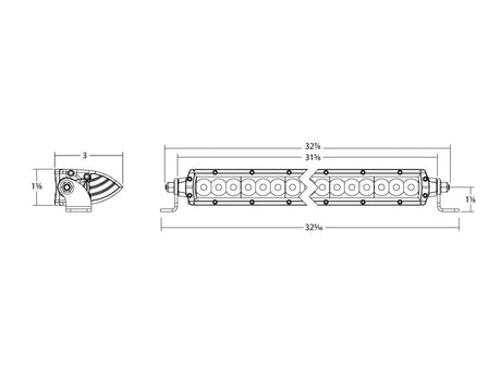 Universal 30" SR-Series Amber Pro Lens Spot Beam Light Bar - View 3 | Dirty Garage