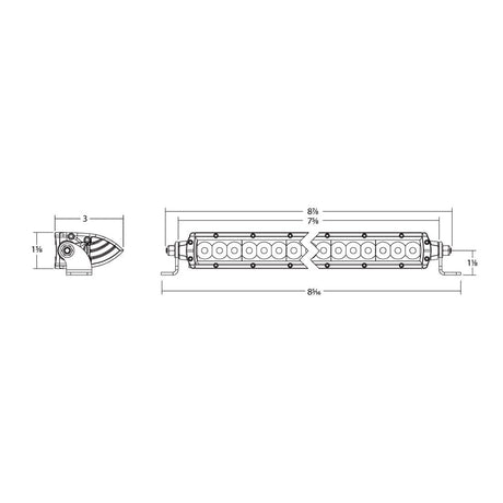 Universal SR-Series 6 Amber Pro LED Light Bar - View 3 | Dirty Garage